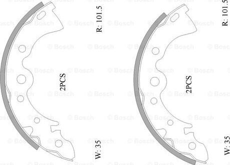 BOSCH 0 986 AB0 040 - Комплект тормозных колодок, барабанные autospares.lv