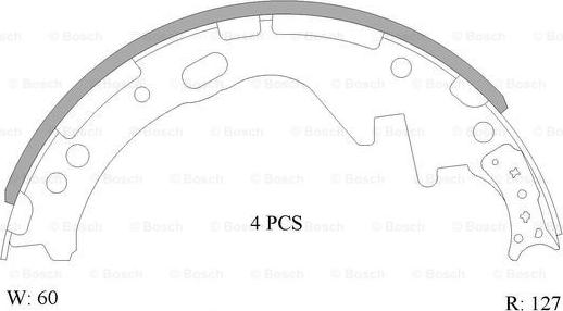 BOSCH 0 986 AB0 043 - Комплект тормозных колодок, барабанные autospares.lv