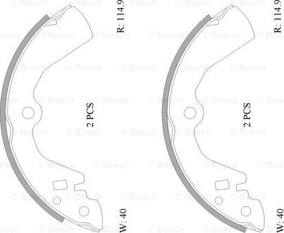 BOSCH 0 986 AB0 042 - Комплект тормозных колодок, барабанные autospares.lv