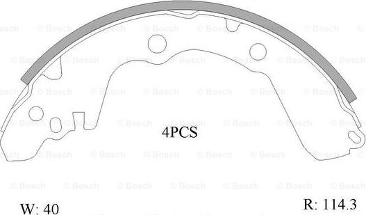 BOSCH 0 986 AB0 004 - Комплект тормозных колодок, барабанные autospares.lv