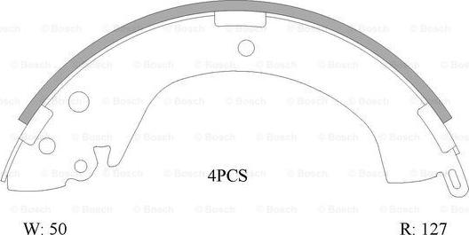 BOSCH 0 986 AB0 005 - Комплект тормозных колодок, барабанные autospares.lv