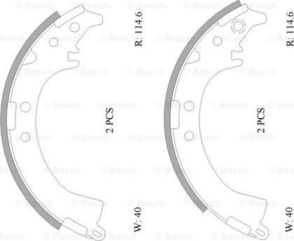 BOSCH 0 986 AB0 001 - Комплект тормозных колодок, барабанные autospares.lv