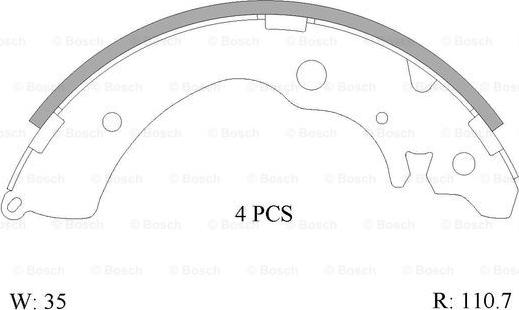 BOSCH 0 986 AB0 003 - Комплект тормозных колодок, барабанные autospares.lv