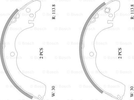 BOSCH 0 986 AB0 007 - Комплект тормозных колодок, барабанные autospares.lv