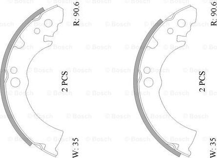 BOSCH 0 986 AB0 034 - Комплект тормозных колодок, барабанные autospares.lv