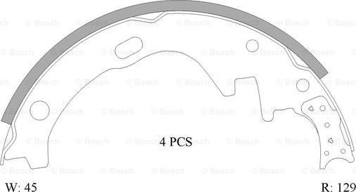 BOSCH 0 986 AB0 037 - Комплект тормозных колодок, барабанные autospares.lv