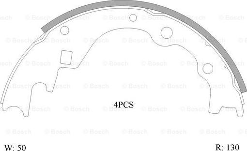 BOSCH 0 986 AB0 140 - Комплект тормозных колодок, барабанные autospares.lv