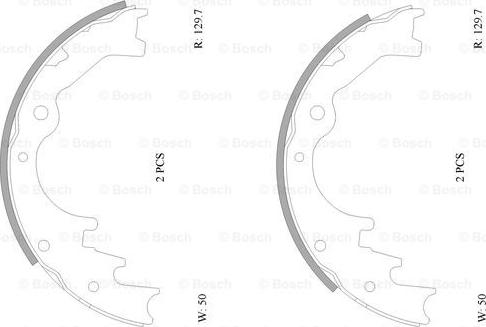 BOSCH 0 986 AB0 158 - Комплект тормозных колодок, барабанные autospares.lv