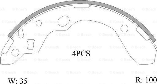 BOSCH 0 986 AB0 162 - Комплект тормозных колодок, барабанные autospares.lv