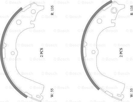 BOSCH 0 986 AB0 109 - Комплект тормозных колодок, барабанные autospares.lv