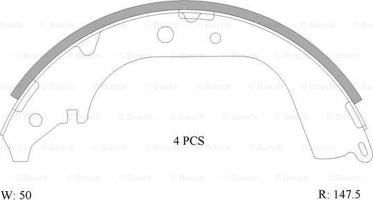 BOSCH 0 986 AB0 105 - Комплект тормозных колодок, барабанные autospares.lv