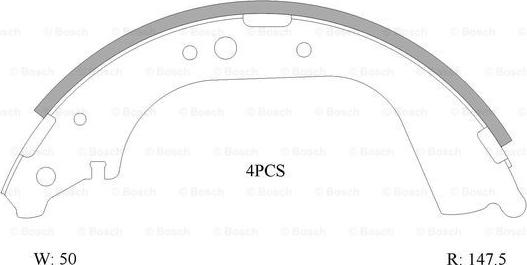 BOSCH 0 986 AB0 106 - Комплект тормозных колодок, барабанные autospares.lv