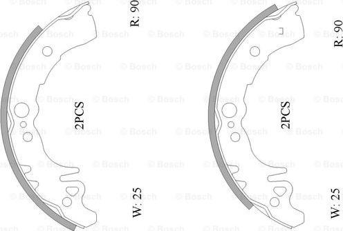 BOSCH 0 986 AB0 119 - Комплект тормозных колодок, барабанные autospares.lv