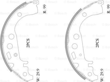 BOSCH 0 986 AB0 118 - Комплект тормозных колодок, барабанные autospares.lv