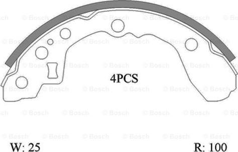 BOSCH 0 986 AB0 138 - Комплект тормозных колодок, барабанные autospares.lv