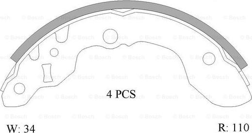 BOSCH 0 986 AB0 856 - Комплект тормозных колодок, барабанные autospares.lv