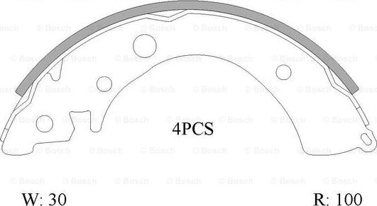 BOSCH 0 986 AB0 804 - Комплект тормозных колодок, барабанные autospares.lv