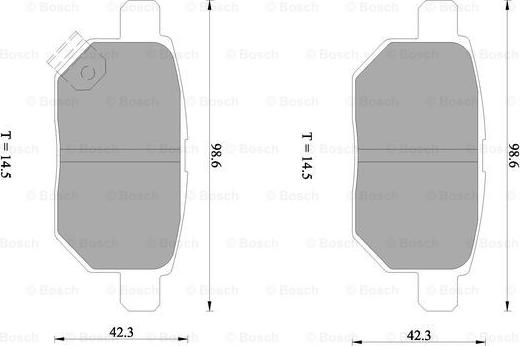 BOSCH 0 986 AB1 453 - Тормозные колодки, дисковые, комплект autospares.lv