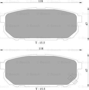 BOSCH 0 986 AB1 472 - Тормозные колодки, дисковые, комплект autospares.lv