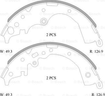 BOSCH 0 986 AB1 506 - Комплект тормозных колодок, барабанные autospares.lv