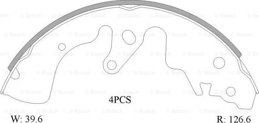 BOSCH 0 986 AB1 586 - Комплект тормозных колодок, барабанные autospares.lv