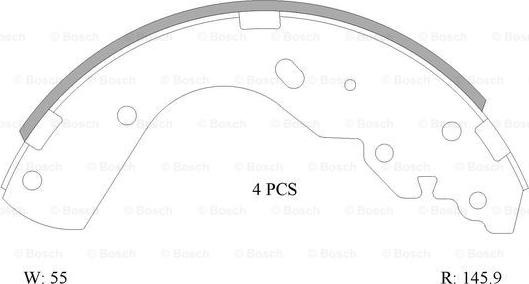 BOSCH 0 986 AB1 573 - Комплект тормозных колодок, барабанные autospares.lv