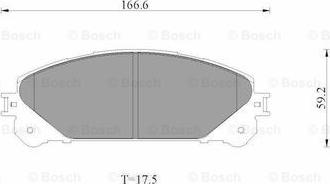 BOSCH 0 986 AB1 090 - Тормозные колодки, дисковые, комплект autospares.lv