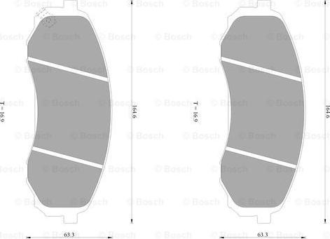 BOSCH 0 986 AB1 045 - Тормозные колодки, дисковые, комплект autospares.lv