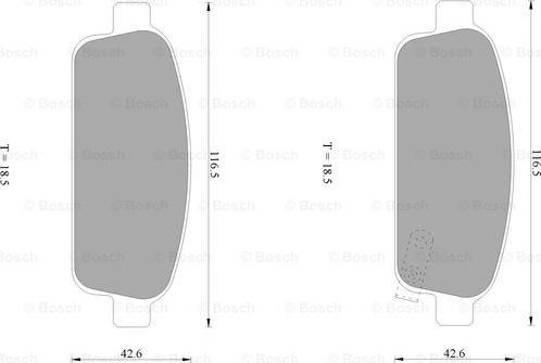 BOSCH 0 986 AB1 043 - Тормозные колодки, дисковые, комплект autospares.lv