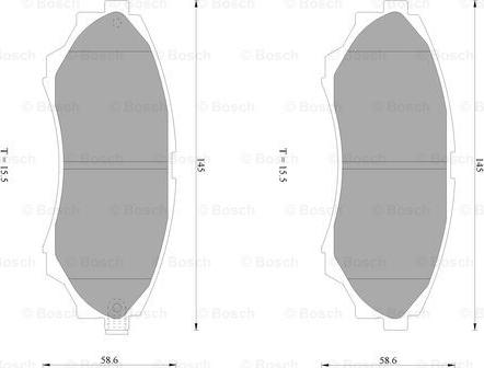 BOSCH 0 986 AB1 002 - Тормозные колодки, дисковые, комплект autospares.lv