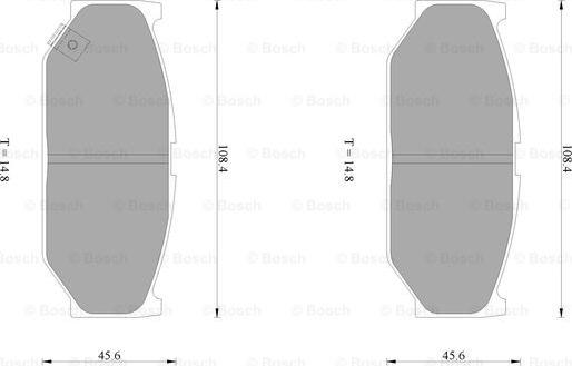 BOSCH 0 986 AB1 087 - Тормозные колодки, дисковые, комплект autospares.lv