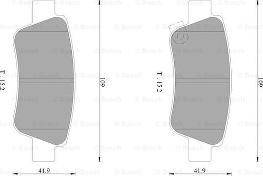 BOSCH 0 986 AB1 135 - Тормозные колодки, дисковые, комплект autospares.lv