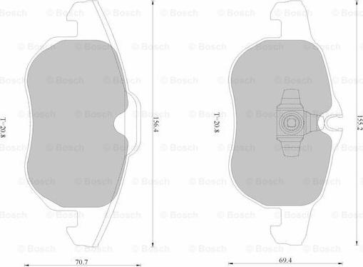 BOSCH 0 986 AB1 702 - Тормозные колодки, дисковые, комплект autospares.lv