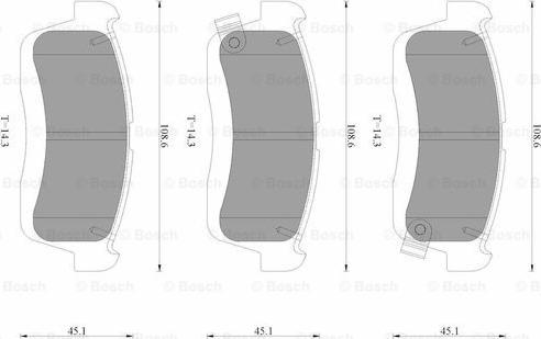 BOSCH 0 986 AB3 544 - Тормозные колодки, дисковые, комплект autospares.lv