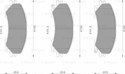 BOSCH 0 986 AB3 542 - Тормозные колодки, дисковые, комплект autospares.lv