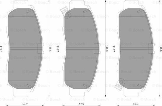 BOSCH 0 986 AB3 500 - Тормозные колодки, дисковые, комплект autospares.lv