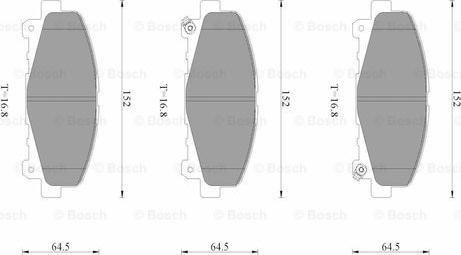 BOSCH 0 986 AB3 501 - Тормозные колодки, дисковые, комплект autospares.lv