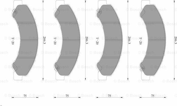 BOSCH 0 986 AB3 521 - Тормозные колодки, дисковые, комплект autospares.lv