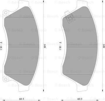 BOSCH 0 986 AB3 096 - Тормозные колодки, дисковые, комплект autospares.lv