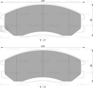 BOSCH 0 986 AB3 040 - Тормозные колодки, дисковые, комплект autospares.lv