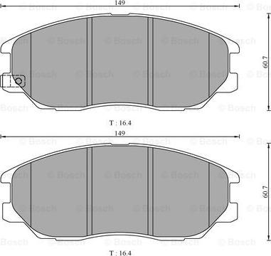 BOSCH 0 986 AB3 055 - Тормозные колодки, дисковые, комплект autospares.lv