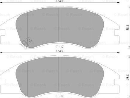 BOSCH 0 986 AB3 058 - Тормозные колодки, дисковые, комплект autospares.lv