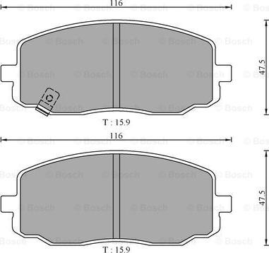 BOSCH 0 986 AB3 057 - Тормозные колодки, дисковые, комплект autospares.lv