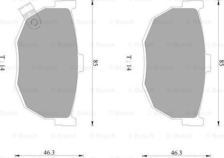 BOSCH 0 986 AB3 064 - Тормозные колодки, дисковые, комплект autospares.lv