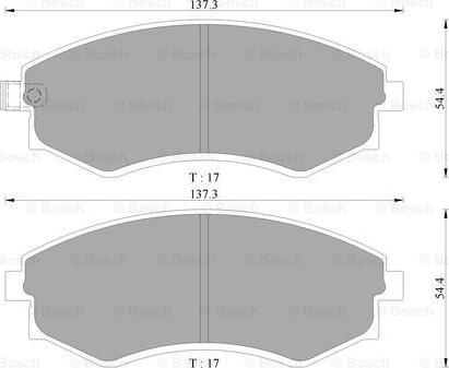 BOSCH 0 986 AB3 027 - Тормозные колодки, дисковые, комплект autospares.lv