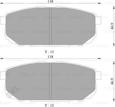 BOSCH 0 986 AB3 070 - Тормозные колодки, дисковые, комплект autospares.lv