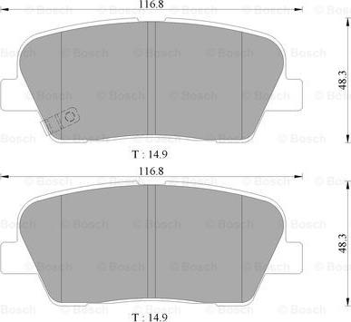 BOSCH 0 986 AB3 105 - Тормозные колодки, дисковые, комплект autospares.lv