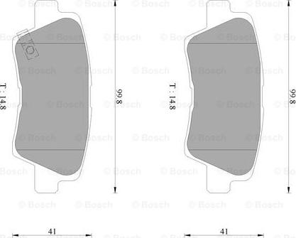 BOSCH 0 986 AB3 100 - Тормозные колодки, дисковые, комплект autospares.lv