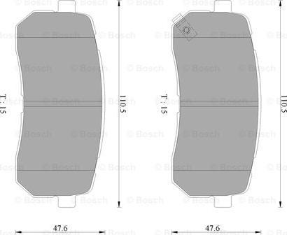 BOSCH 0 986 AB3 101 - Тормозные колодки, дисковые, комплект autospares.lv