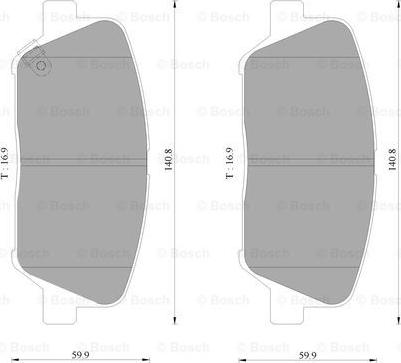 BOSCH 0 986 AB3 108 - Тормозные колодки, дисковые, комплект autospares.lv